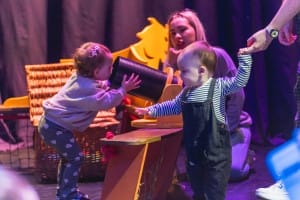 Toddlers playing in Theatre Hullabaloo's pirate themed play space.