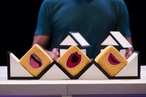 3 squares with different lip expressions on them