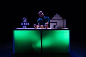 Actor on set with his props