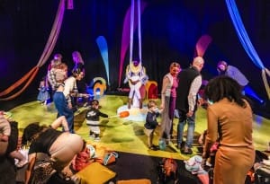 The actresses and families on the set of Take Flight